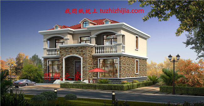 鄉下120平米二層樓房設計圖,23萬就可以建漂亮別墅