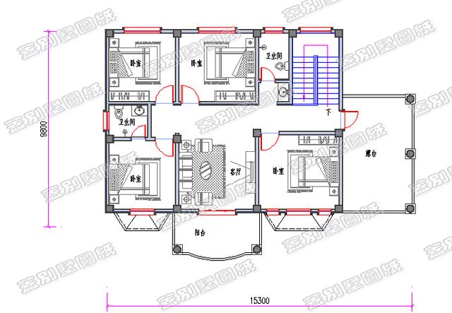 帶車庫的三層歐式別墅設計圖，大堂屋設計，功能性齊全。