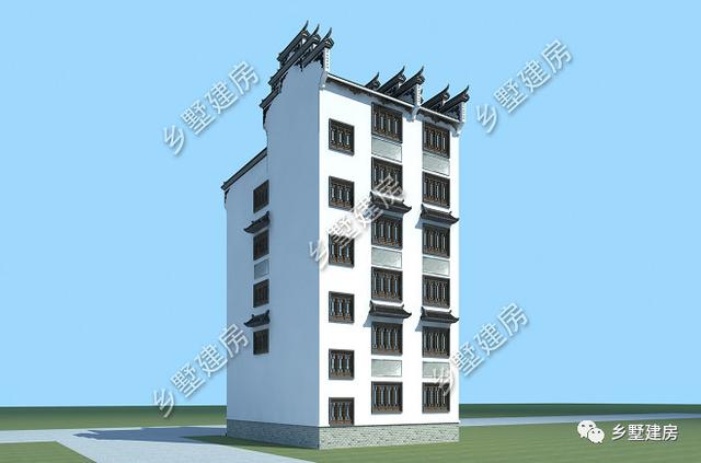 10.26X13.56米的六層徽派別墅設(shè)計(jì)圖，徽派照樣能建高層，那在整個(gè)鎮(zhèn)上，可是最耀眼的呢！