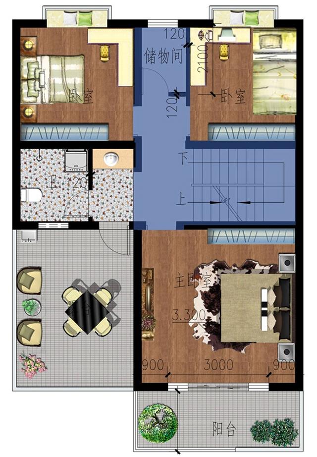 帶庭院花園的二層小別墅設(shè)計圖，搭配清新優(yōu)雅，戶型設(shè)計十分漂亮。