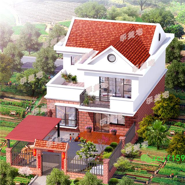 帶庭院花園的二層小別墅設(shè)計圖，搭配清新優(yōu)雅，戶型設(shè)計十分漂亮。