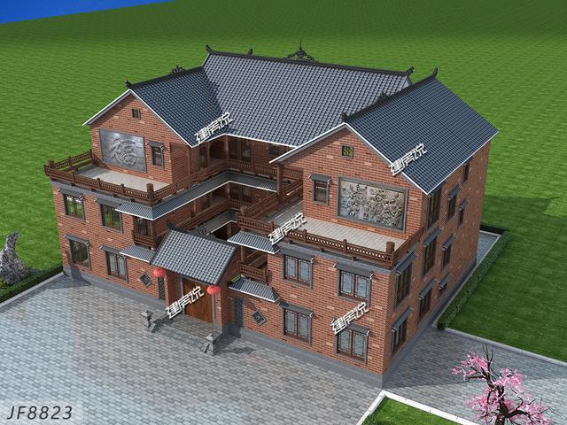 最美四合院別墅設計圖，給辛苦一輩子的父母，十里八鄉都來賀