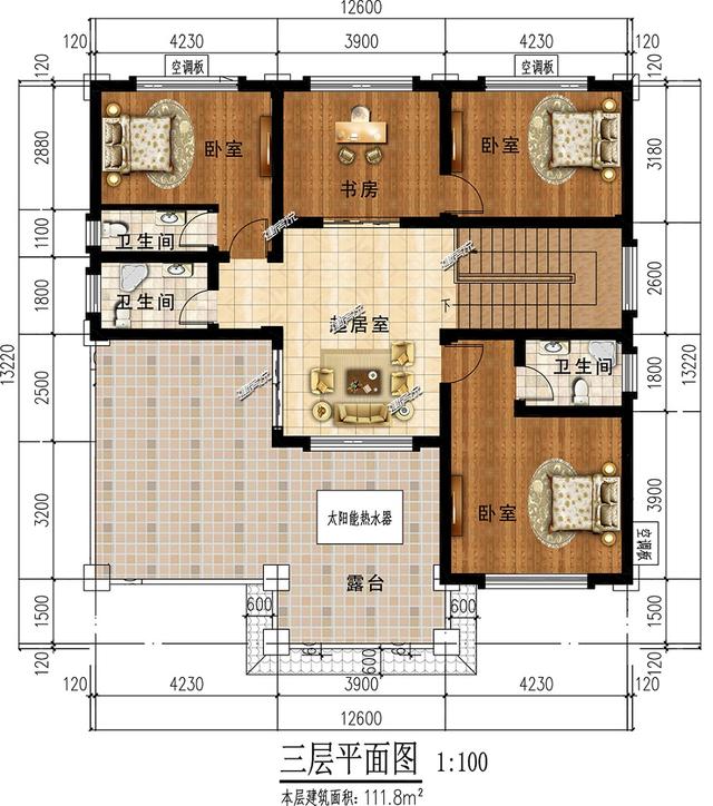 3層氣派別墅設計圖，親戚朋友都夸我有本事，羨慕得很