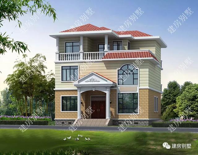 歐式的外觀風格別墅設計圖，面寬11米左右，迎舒心生活