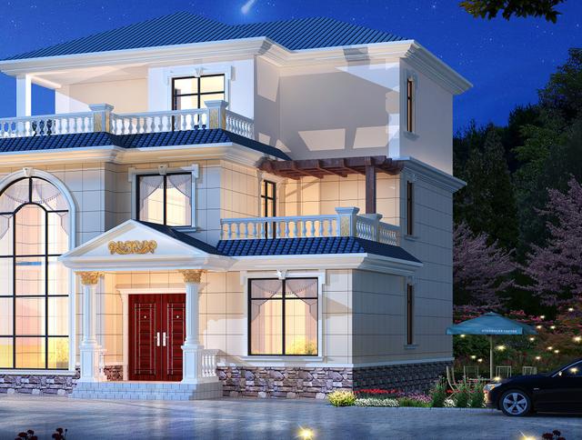 氣派歐式別墅設計圖紙，建一棟衣錦還鄉，面子里子都有了