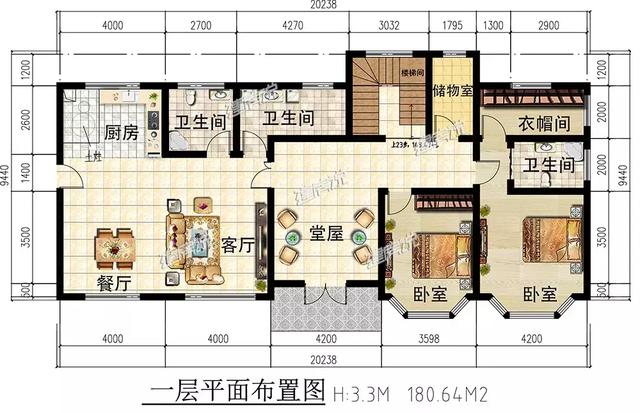 二層歐式別墅設計圖，20X9兩面寬，小進深，農村別墅還可以這樣建？