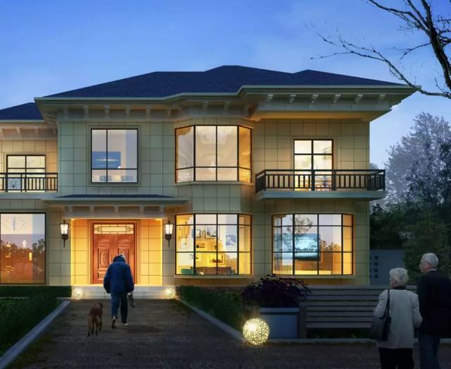 二層歐式別墅設計圖，20X9兩面寬，小進深，農村別墅還可以這樣建？