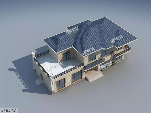 二層歐式別墅設計圖，20X9兩面寬，小進深，農村別墅還可以這樣建？