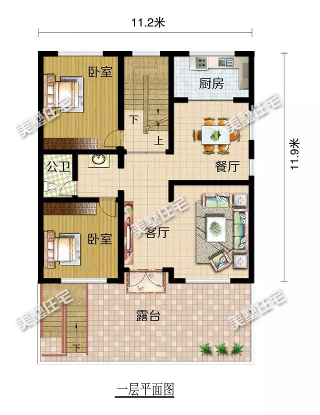 開間11米的實用戶型設(shè)計圖，過年回家建一棟，照顧父母更方便