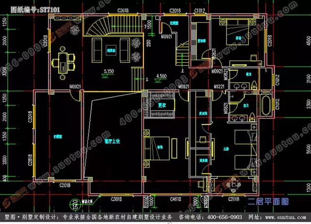 超大超豪華21.8×15.6米徽派風格別墅設計圖推薦，主體造價百萬