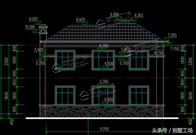 二層新中式別墅設計圖,11.7X10m,4個臥室16萬可建