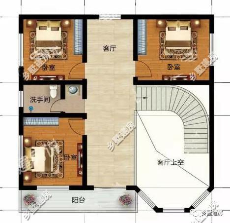 10.5X10.6的農村二層別墅設計圖，外觀俊俏，非常適合農村！