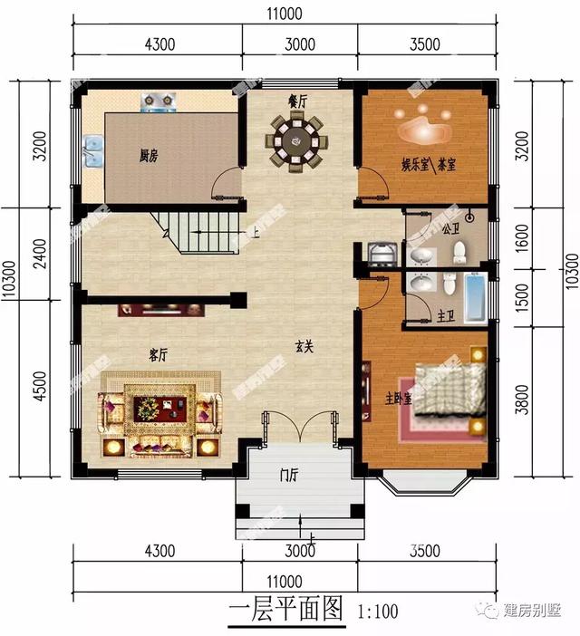 四層農村別墅設計圖，面寬10-11米，第一棟平屋頂，建的人很多