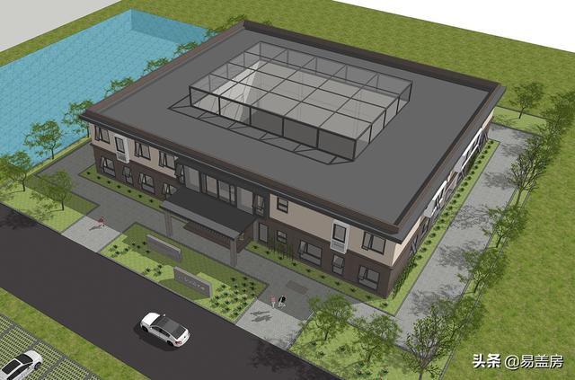 田園主題酒店設計圖紙，兩層蓋出5層的豐富功能