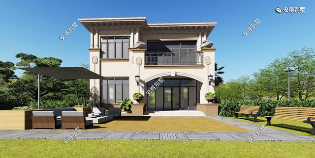 2層歐式小別墅設(shè)計(jì)圖，造價(jià)35萬，占地120㎡，建一棟在農(nóng)村超受歡迎