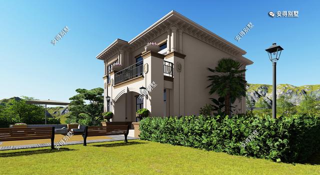 2層歐式小別墅設(shè)計(jì)圖，造價(jià)35萬，占地120㎡，建一棟在農(nóng)村超受歡迎