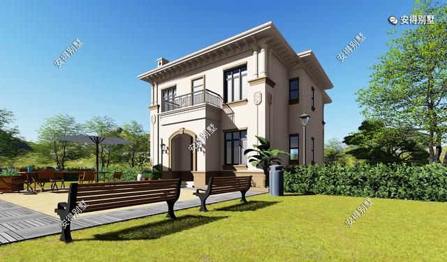 2層歐式小別墅設(shè)計(jì)圖，造價(jià)35萬，占地120㎡，建一棟在農(nóng)村超受歡迎