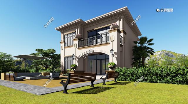 2層歐式小別墅設(shè)計(jì)圖，造價(jià)35萬，占地120㎡，建一棟在農(nóng)村超受歡迎