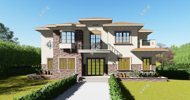 一棟氣派的2層歐式別墅設計圖，居住舒適外觀驚艷，眾人夸贊！