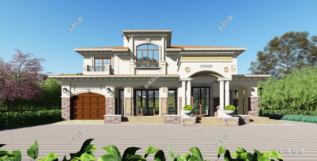 一棟氣派的2層歐式別墅設計圖，居住舒適外觀驚艷，眾人夸贊！