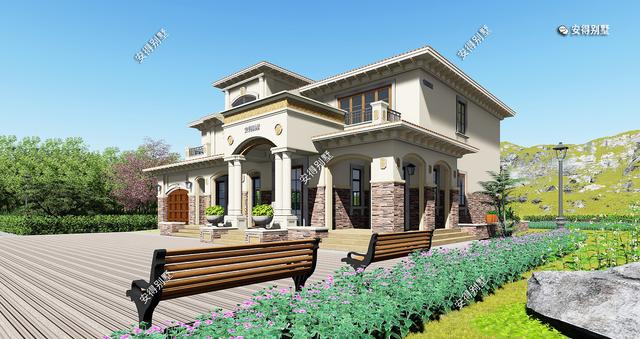 一棟氣派的2層歐式別墅設計圖，居住舒適外觀驚艷，眾人夸贊！