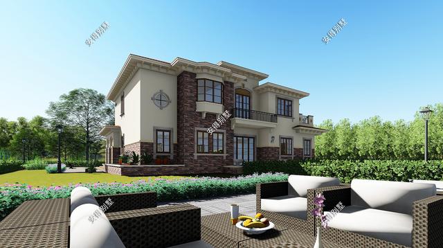 一棟氣派的2層歐式別墅設計圖，居住舒適外觀驚艷，眾人夸贊！