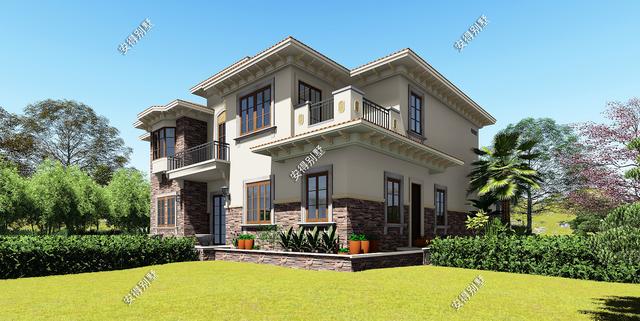 一棟氣派的2層歐式別墅設計圖，居住舒適外觀驚艷，眾人夸贊！