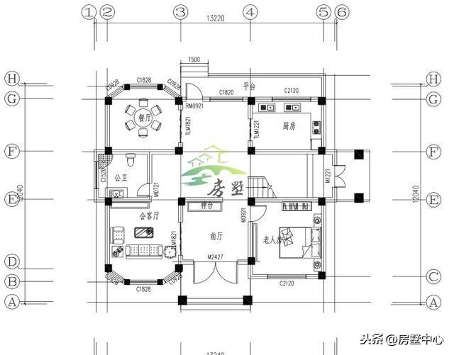 八角窗設(shè)計(jì)的客廳餐廳別墅設(shè)計(jì)圖，體驗(yàn)不一樣的生活環(huán)境