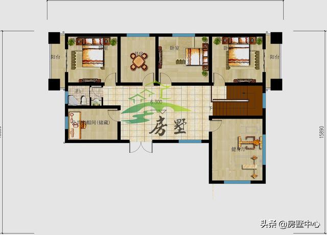 美觀別墅設計圖，堂屋的設計非常符合南方的習俗，外觀豪華大氣