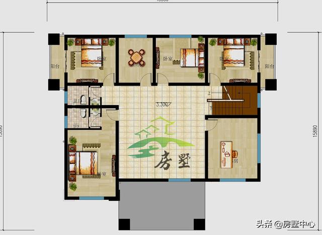 美觀別墅設計圖，堂屋的設計非常符合南方的習俗，外觀豪華大氣