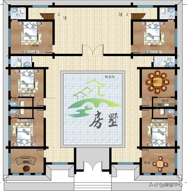 新款四合院設(shè)計圖推薦，與父母一同住在這樣的四合院里，互相照應，生活獨立