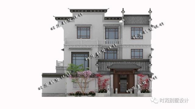 13x16米前庭后院三層中式別墅設計圖，挑空客廳，6室4廳完美農村生活