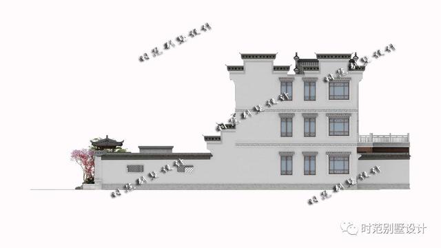 13x16米前庭后院三層中式別墅設計圖，挑空客廳，6室4廳完美農村生活