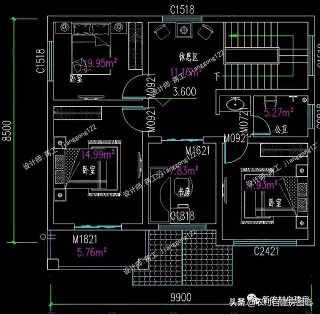 10×9米自建房怎么蓋？兩款兩層圖紙，一款20萬一款25萬
