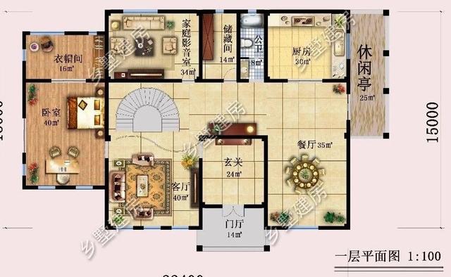 造型別致，立面豐富的三層坡屋頂自建別墅設計圖，超適合農村生活