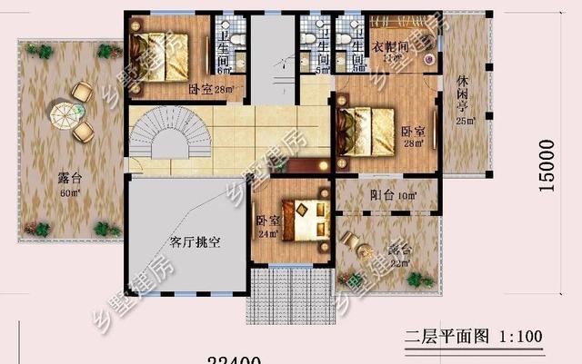 造型別致，立面豐富的三層坡屋頂自建別墅設計圖，超適合農村生活