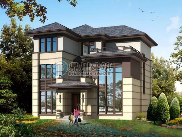 新中式三層別墅設(shè)計(jì)圖，經(jīng)典接地氣戶(hù)型，8間臥室盡享天倫！