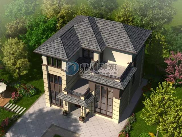 新中式三層別墅設(shè)計(jì)圖，經(jīng)典接地氣戶(hù)型，8間臥室盡享天倫！