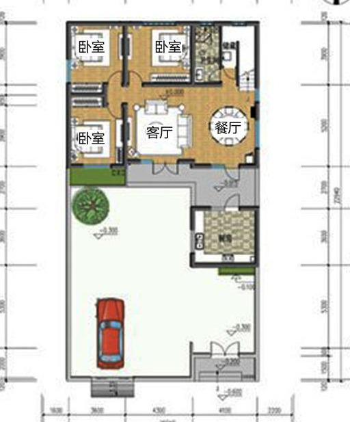 兩層鄉村自建房屋設計圖，中式風格帶小院，