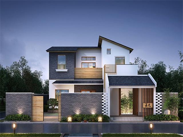 兩層鄉村自建房屋設計圖，中式風格帶小院，