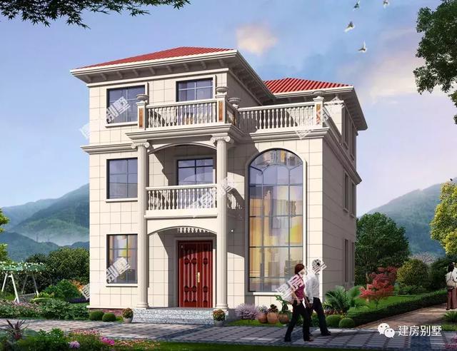 歐式風(fēng)格自建房屋設(shè)計圖紙，占地面積120左右的，時尚洋氣又實用