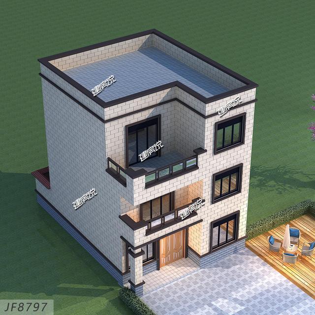 24萬建一棟平頂中式別墅設計圖紙，漂亮又實用，鄉親們都羨慕不已