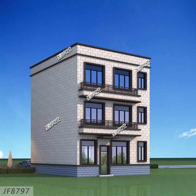 24萬建一棟平頂中式別墅設計圖紙，漂亮又實用，鄉親們都羨慕不已