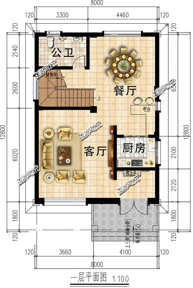 8x12.5米自建別墅設計圖，宅基地小也能設計高大上，蓋好成村里地標