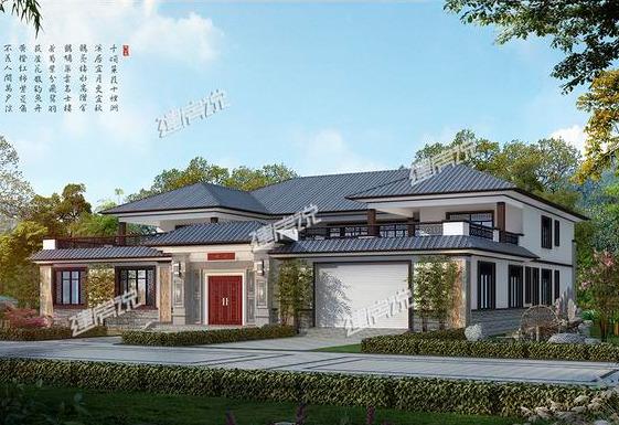 廣東富豪搶著蓋的四合院別墅帶設計圖，帶有庭院大車庫，設計美極了