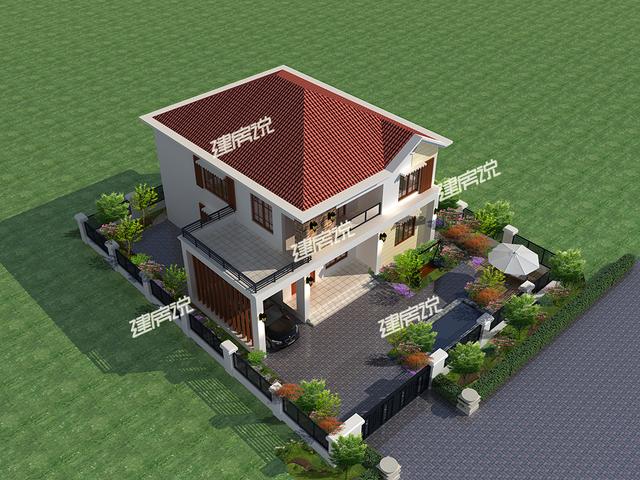 2層小洋樓設計圖，20萬建建成村里一枝花，圖紙快快收藏好了