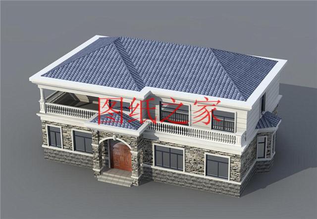 二層別墅設計設計圖推薦，主體造價30萬，全家人都能住下！