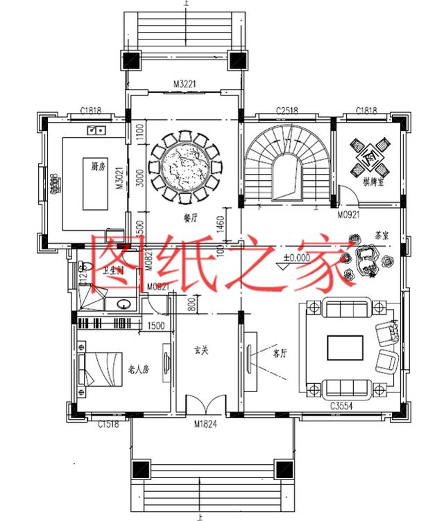 5套開間18米的三層別墅設計圖，寬敞明亮、利落大氣，非常實用！