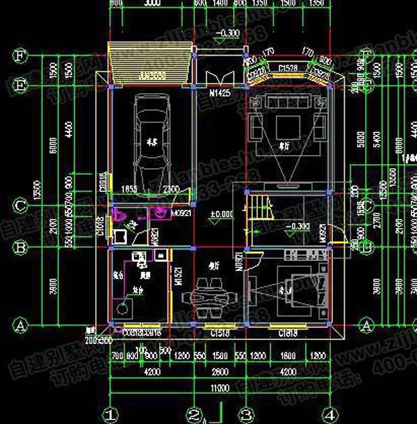 三層框架結(jié)構(gòu)帶車(chē)庫(kù)別墅設(shè)計(jì)圖，11×12米大氣實(shí)用適合農(nóng)村建造！