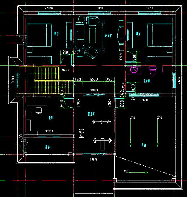 農村二層別墅設計圖（附鏡像款），帶飄窗，外觀顏色靚麗！